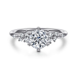 Allure - 14K White Gold Round Diamond Engagement Ring