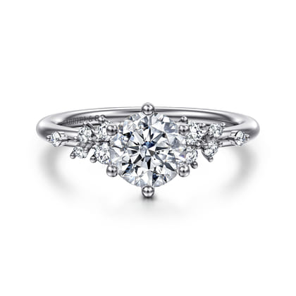 Allure - 14K White Gold Round Diamond Engagement Ring