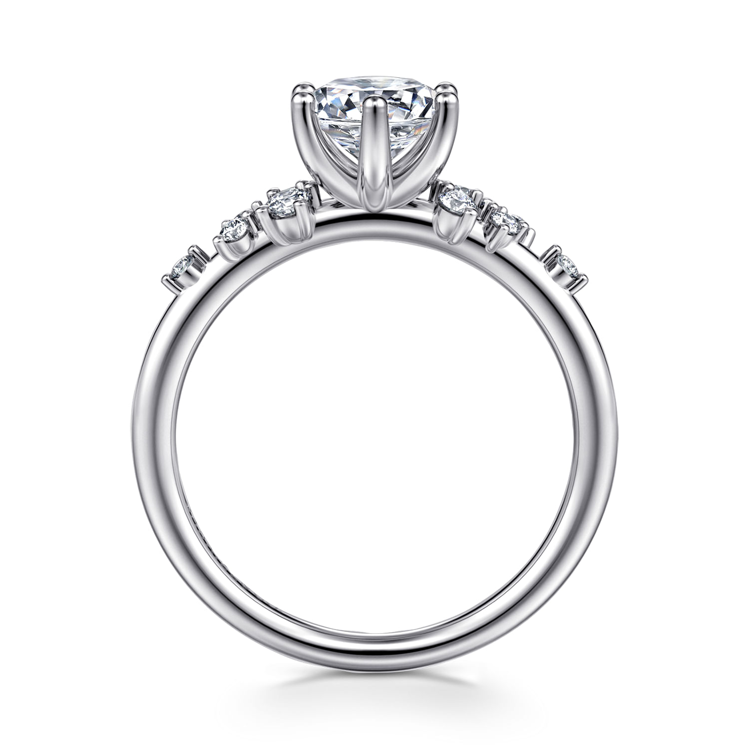 Allure - 14K White Gold Round Diamond Engagement Ring