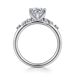 Allure - 14K White Gold Round Diamond Engagement Ring