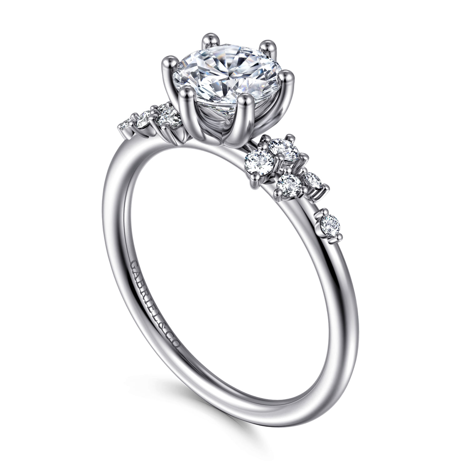 Allure - 14K White Gold Round Diamond Engagement Ring