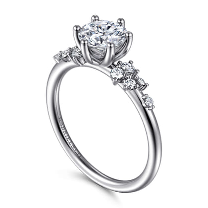Allure - 14K White Gold Round Diamond Engagement Ring