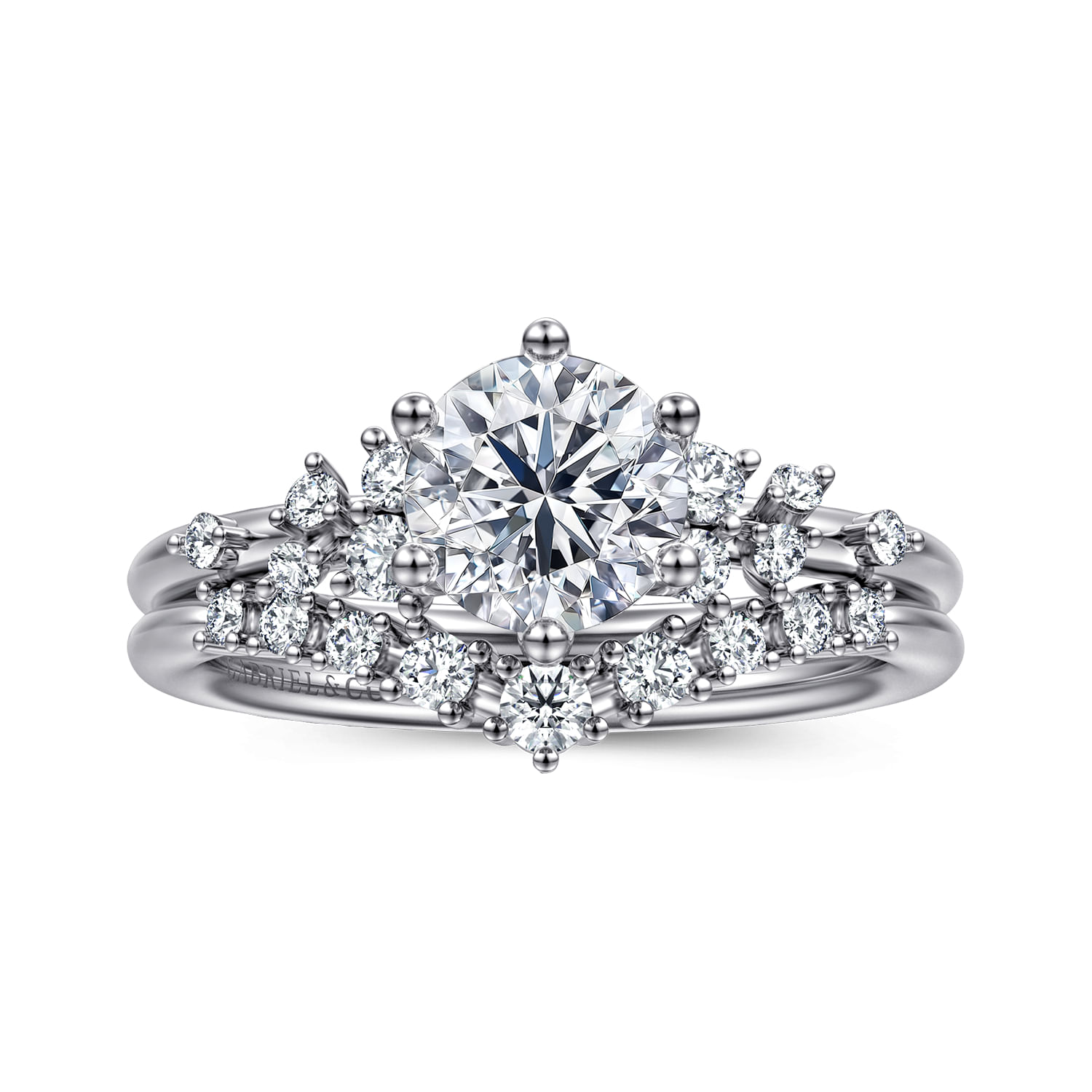Allure - 14K White Gold Round Diamond Engagement Ring
