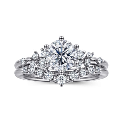 Allure - 14K White Gold Round Diamond Engagement Ring