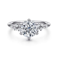 Allure - 14K White Gold Round Diamond Engagement Ring