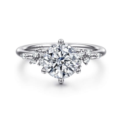 Allure - 14K White Gold Round Diamond Engagement Ring