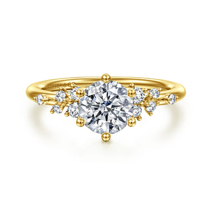 Allure - 14K Yellow Gold Round Diamond Engagement Ring