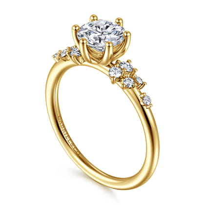 Allure - 14K Yellow Gold Round Diamond Engagement Ring