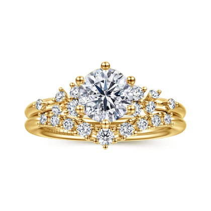 Allure - 14K Yellow Gold Round Diamond Engagement Ring