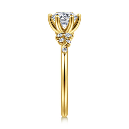 Allure - 14K Yellow Gold Round Diamond Engagement Ring