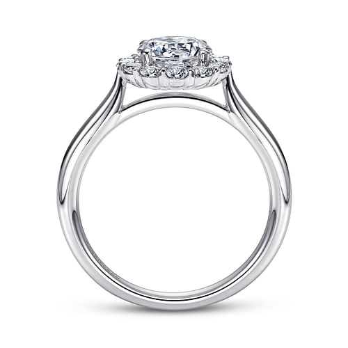 Althea - 14K White Gold Round Halo Diamond Engagement Ring - 0.39 ct - Shot 2
