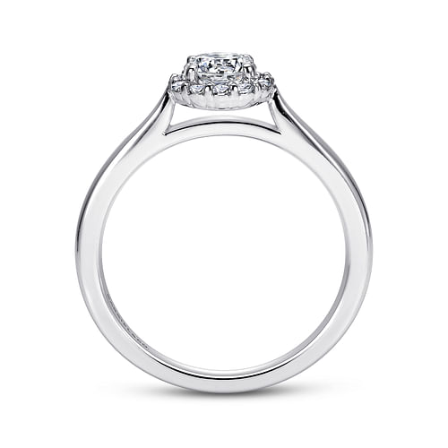 Althea - 14K White Gold Round Halo Diamond Engagement Ring - 0.11 ct - Shot 2