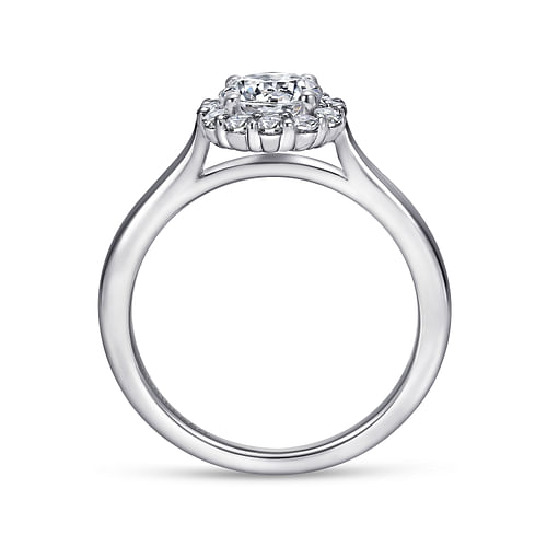 Althea - 14K White Gold Round Halo Diamond Engagement Ring - 0.2 ct - Shot 2