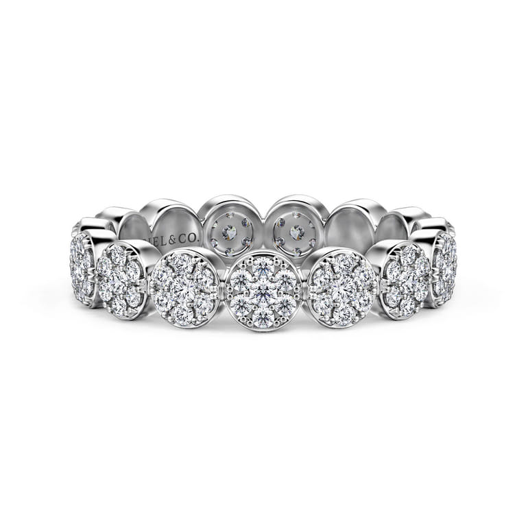 Eternity Band Wedding Ring in 14k White Gold with Round Natural Diamond at Gabriel & Co. - Shot 1