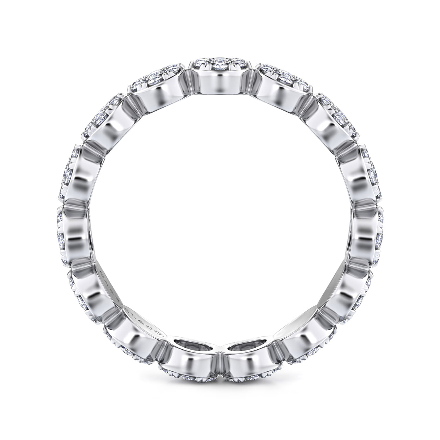 Eternity Band Wedding Ring in 14k White Gold with Round Natural Diamond at Gabriel & Co. - Shot 2