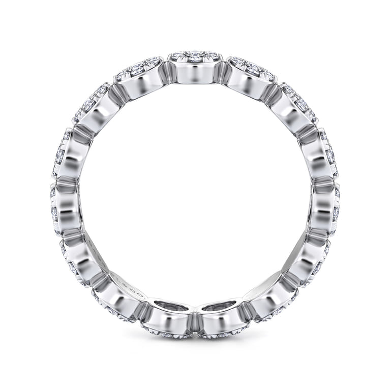 Eternity Band Wedding Ring in 14k White Gold with Round Natural Diamond at Gabriel & Co. - Shot 2