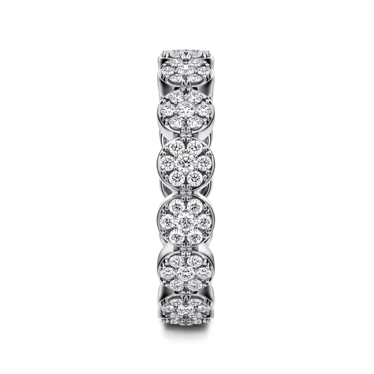 Eternity Band Wedding Ring in 14k White Gold with Round Natural Diamond at Gabriel & Co. - Shot 4