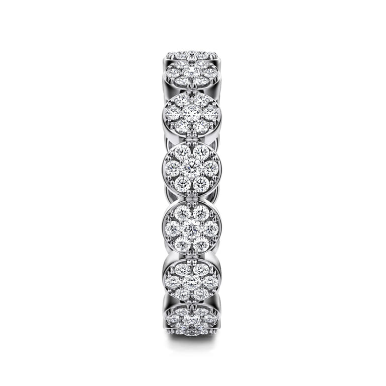 Eternity Band Wedding Ring in 14k White Gold with Round Natural Diamond at Gabriel & Co. - Shot 4