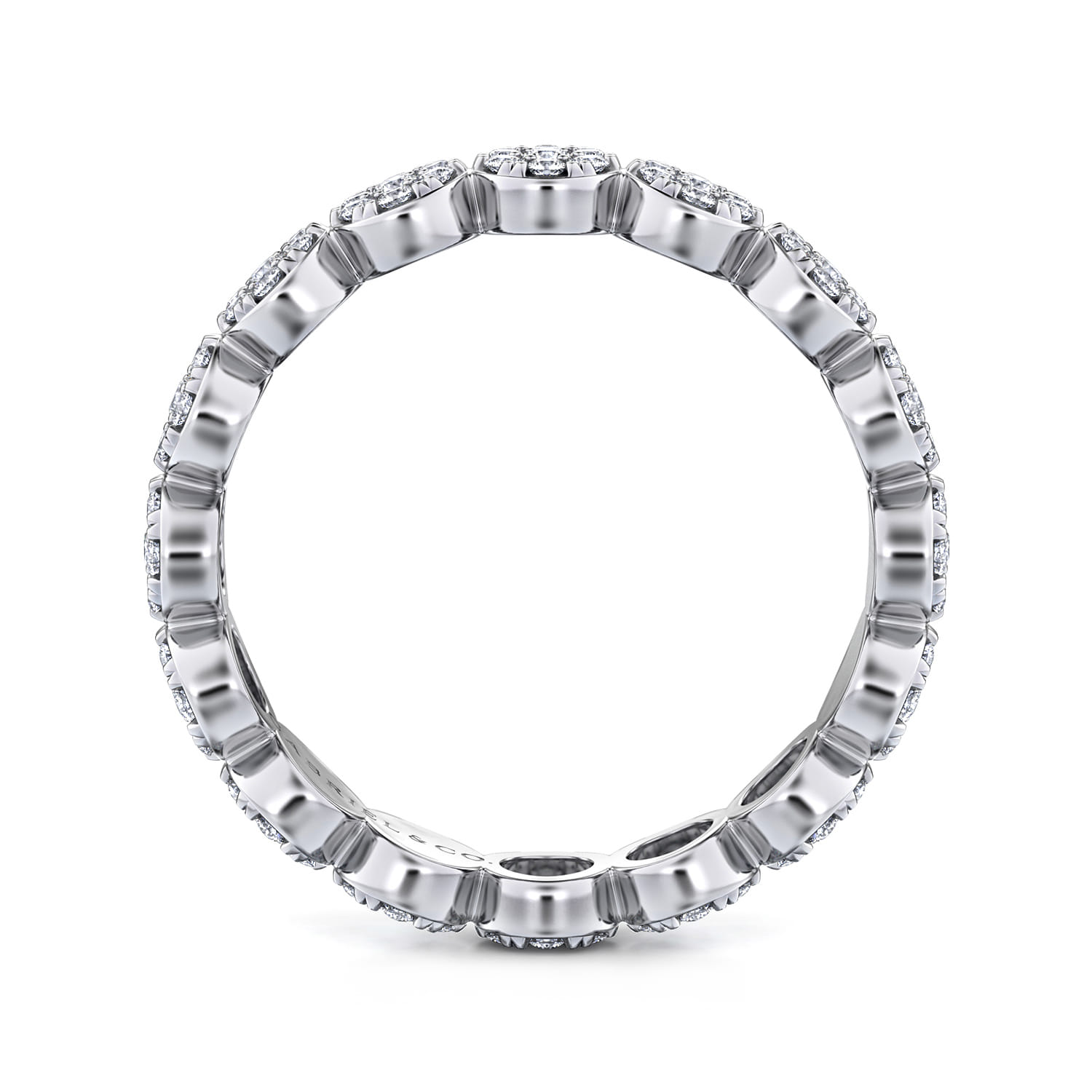 Eternity Band Wedding Ring in 14k White Gold with Round Natural Diamond at Gabriel & Co. - Shot 2