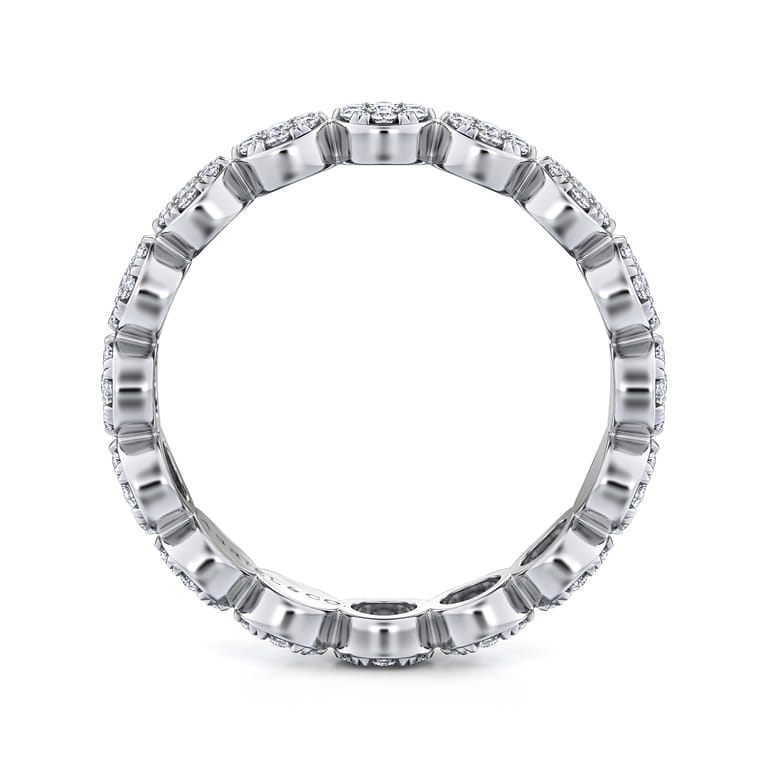 Eternity Band Wedding Ring in 14k White Gold with Round Natural Diamond at Gabriel & Co. - Shot 2
