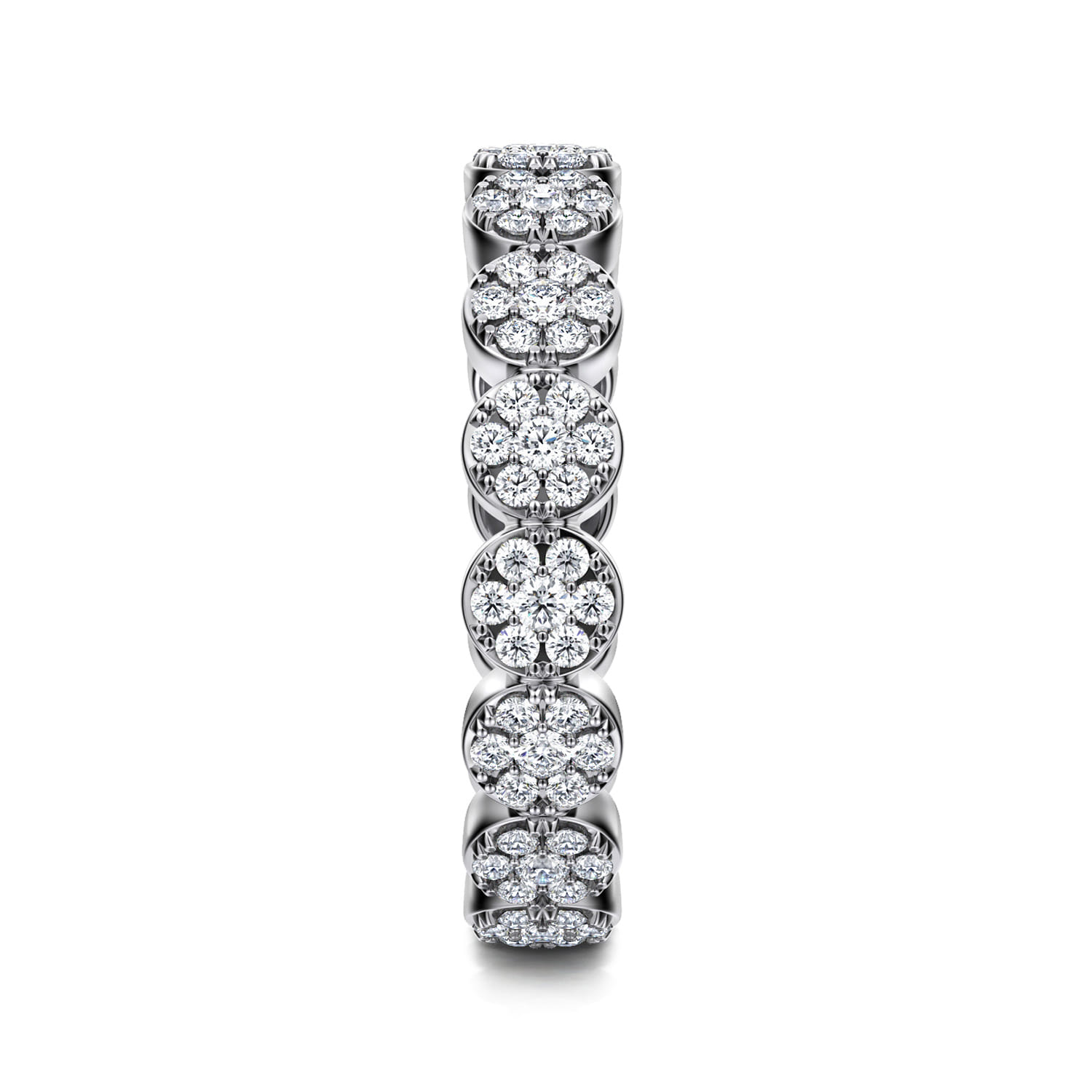 Eternity Band Wedding Ring in 14k White Gold with Round Natural Diamond at Gabriel & Co. - Shot 4