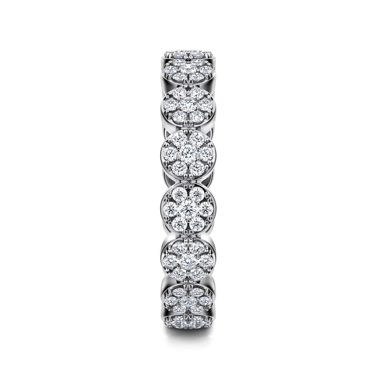 Eternity Band Wedding Ring in 14k White Gold with Round Natural Diamond at Gabriel & Co. - Shot 4