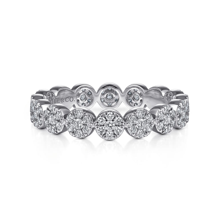 Eternity Band Wedding Ring in 14k White Gold with Round Natural Diamond at Gabriel & Co. - Shot 1