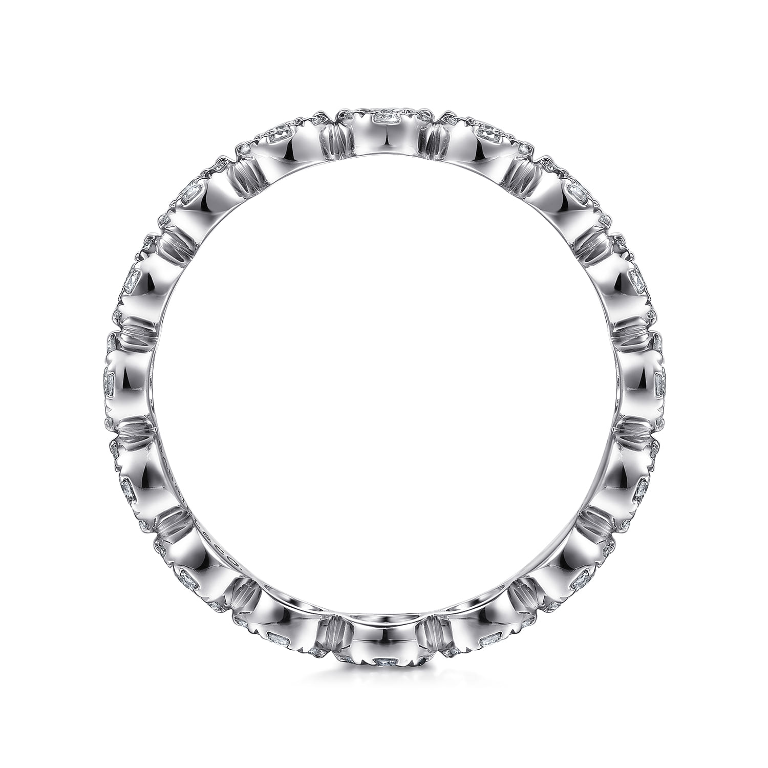 Eternity Band Wedding Ring in 14k White Gold with Round Natural Diamond at Gabriel & Co. - Shot 2