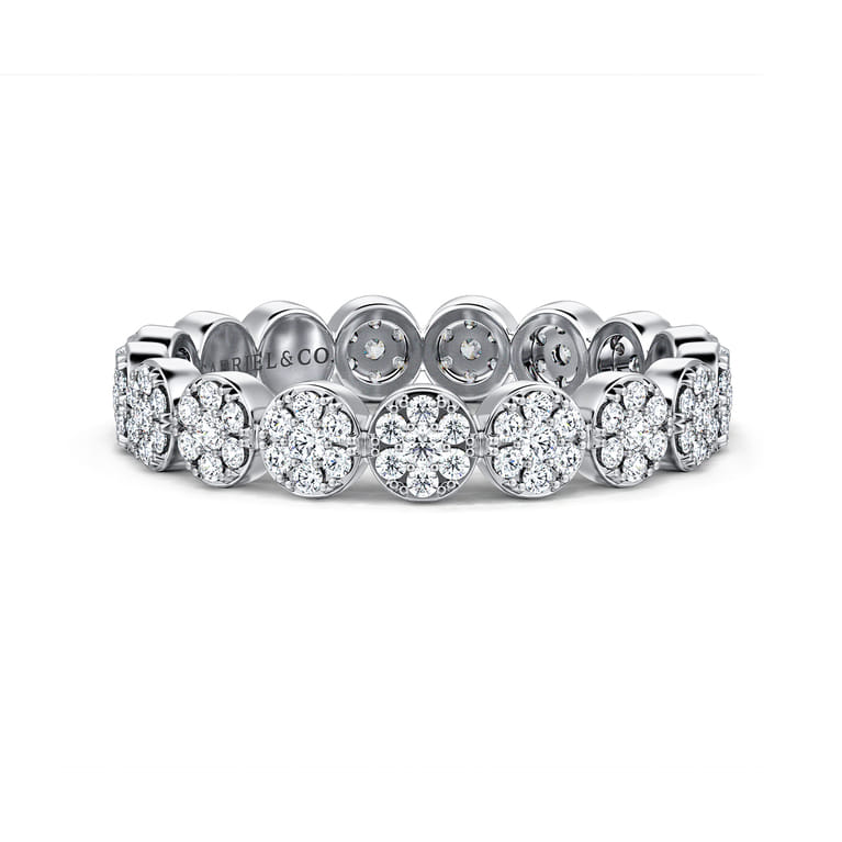 Eternity Band Wedding Ring in 14k White Gold with Round Natural Diamond at Gabriel & Co. - Shot 1