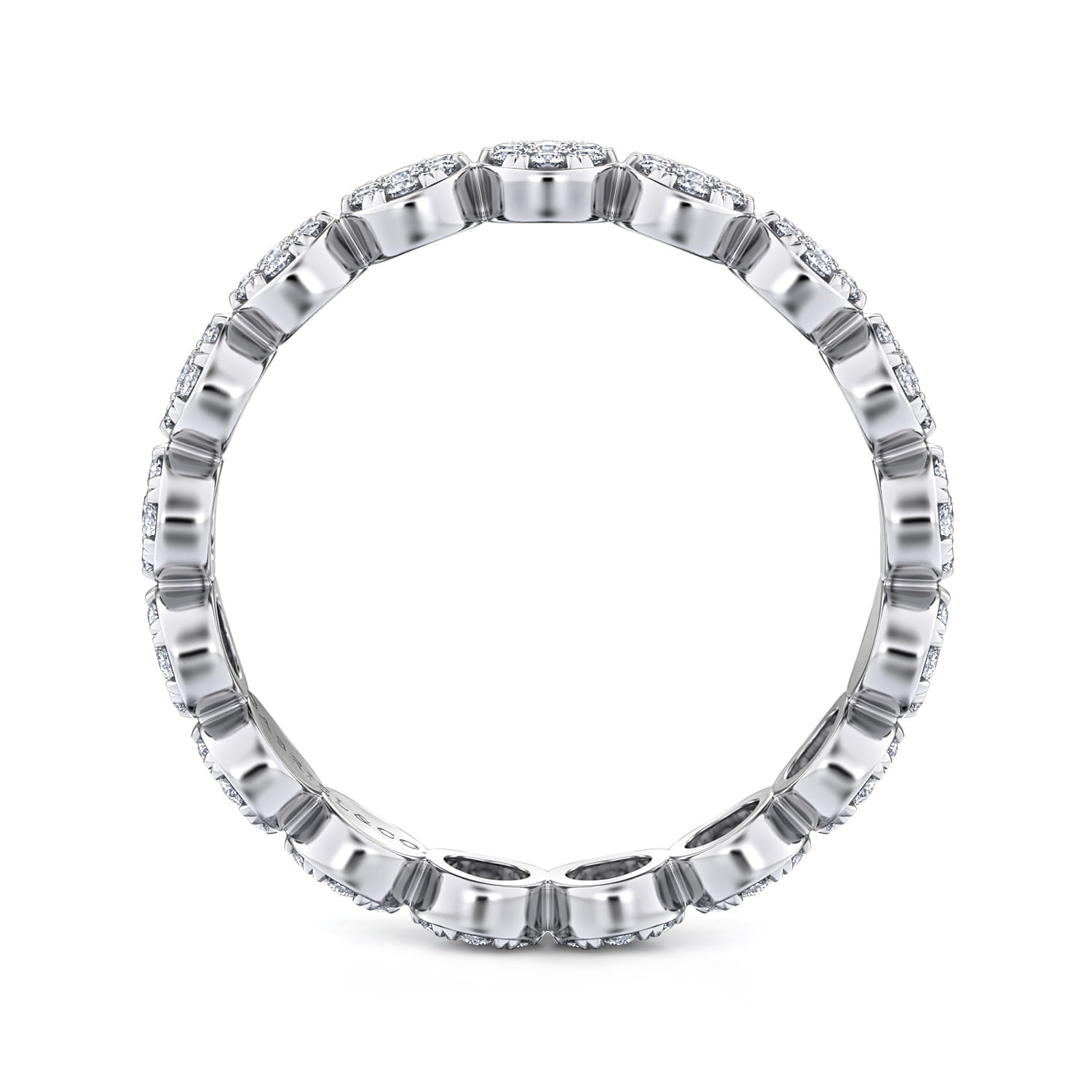 Eternity Band Wedding Ring in 14k White Gold with Round Natural Diamond at Gabriel & Co. - Shot 2