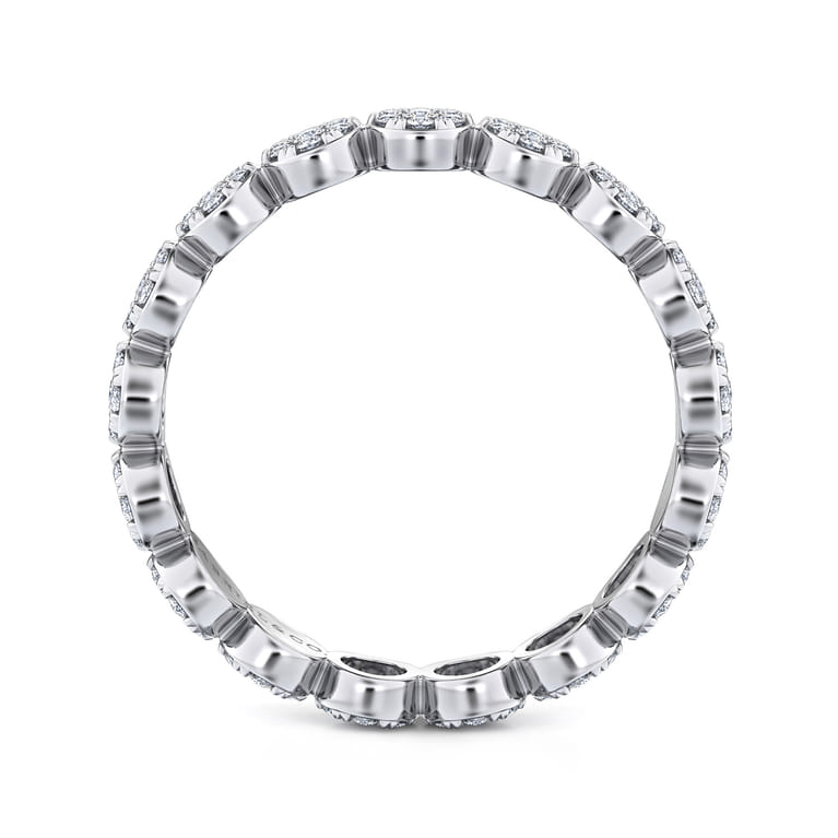 Eternity Band Wedding Ring in 14k White Gold with Round Natural Diamond at Gabriel & Co. - Shot 2