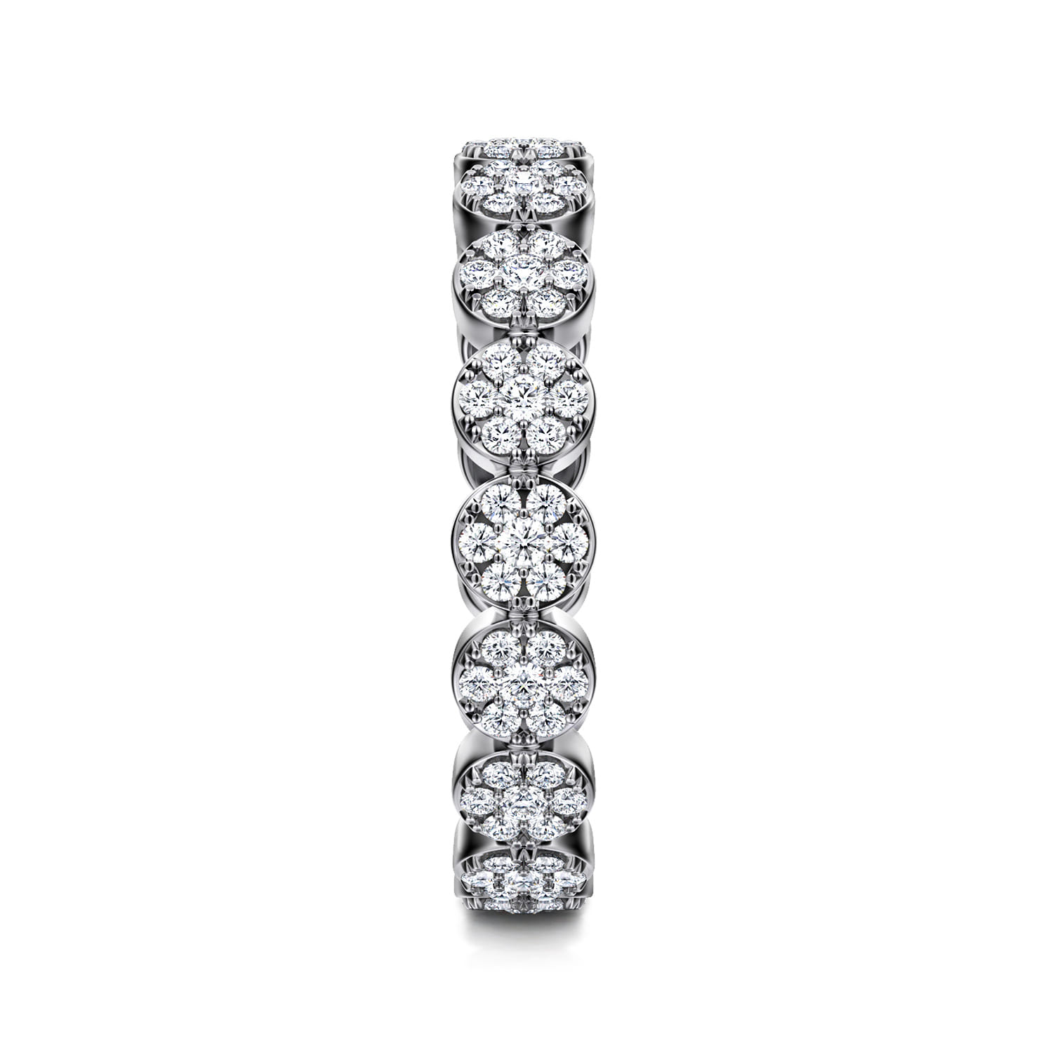 Eternity Band Wedding Ring in 14k White Gold with Round Natural Diamond at Gabriel & Co. - Shot 4