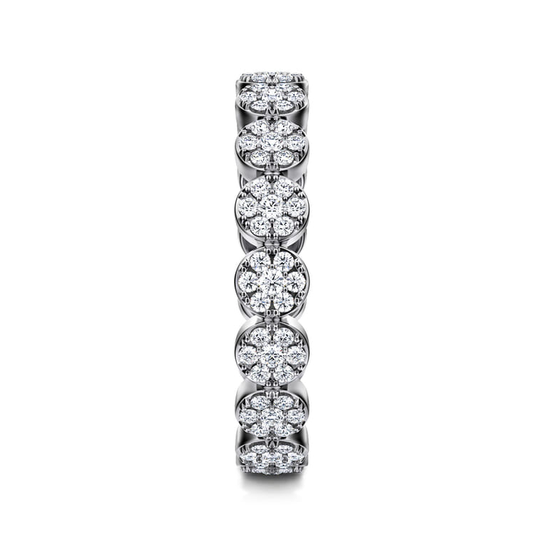 Eternity Band Wedding Ring in 14k White Gold with Round Natural Diamond at Gabriel & Co. - Shot 4