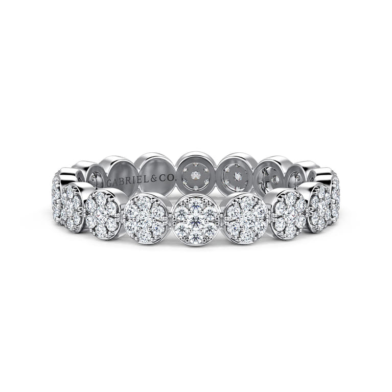Eternity Band Wedding Ring in 14k White Gold with Round Natural Diamond at Gabriel & Co. - Shot 1