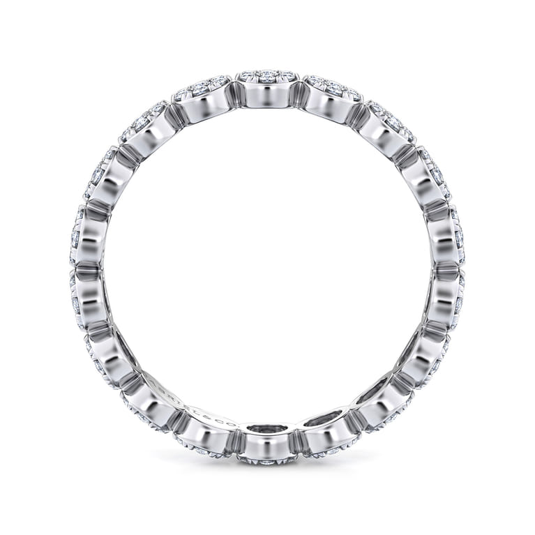 Eternity Band Wedding Ring in 14k White Gold with Round Natural Diamond at Gabriel & Co. - Shot 2