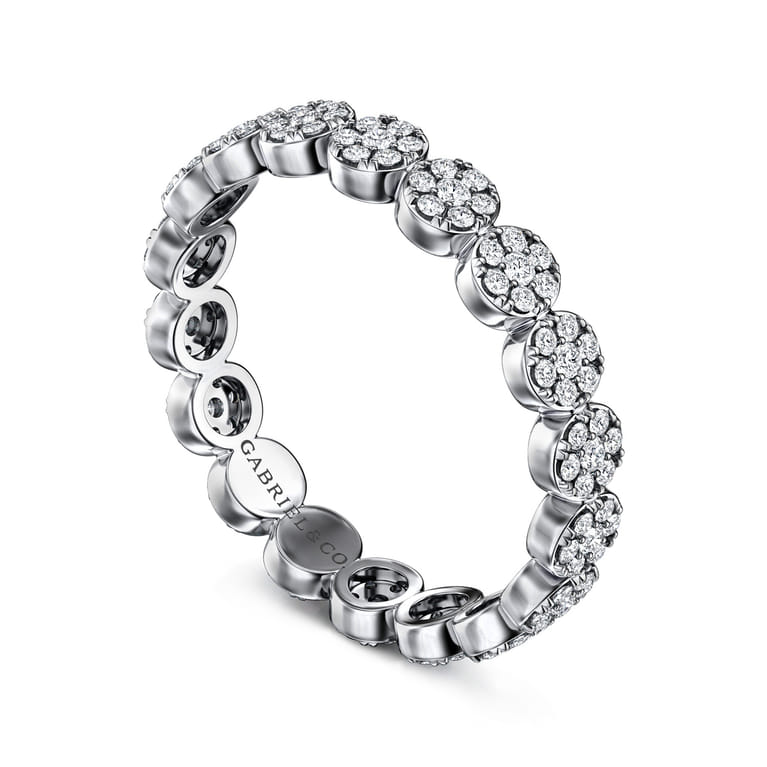 Eternity Band Wedding Ring in 14k White Gold with Round Natural Diamond at Gabriel & Co. - Shot 3