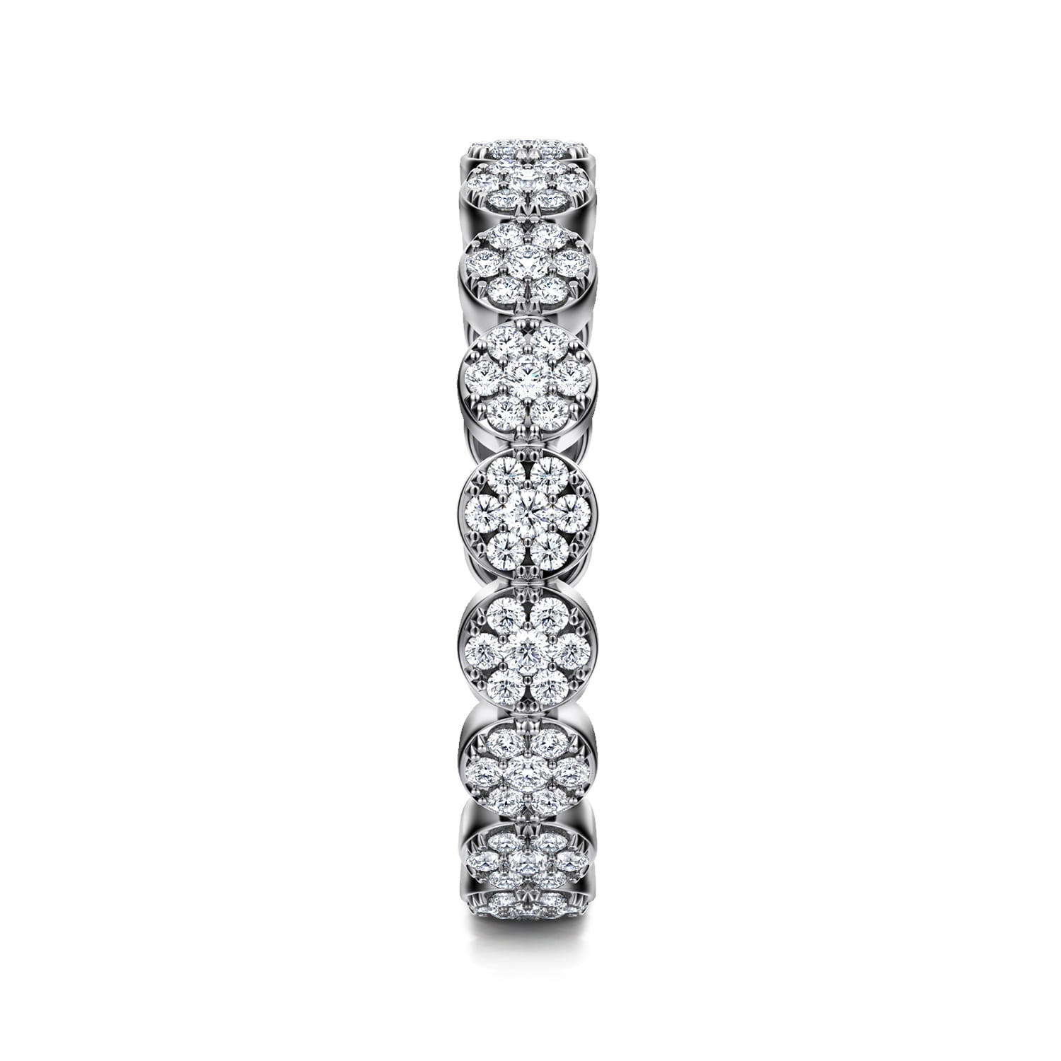 Eternity Band Wedding Ring in 14k White Gold with Round Natural Diamond at Gabriel & Co. - Shot 4