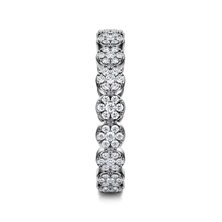 Eternity Band Wedding Ring in 14k White Gold with Round Natural Diamond at Gabriel & Co. - Shot 4