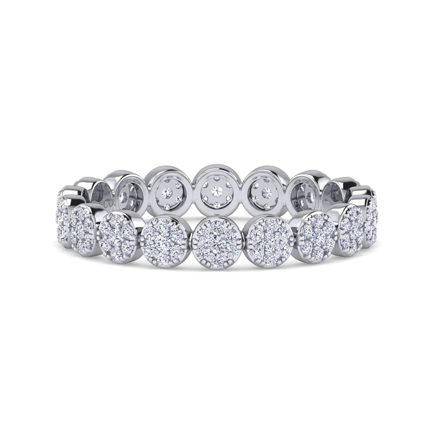 Eternity Band Wedding Ring in 14k White Gold with Round Natural Diamond at Gabriel & Co. - Shot 1