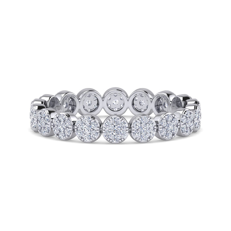 Eternity Band Wedding Ring in 14k White Gold with Round Natural Diamond at Gabriel & Co. - Shot 1