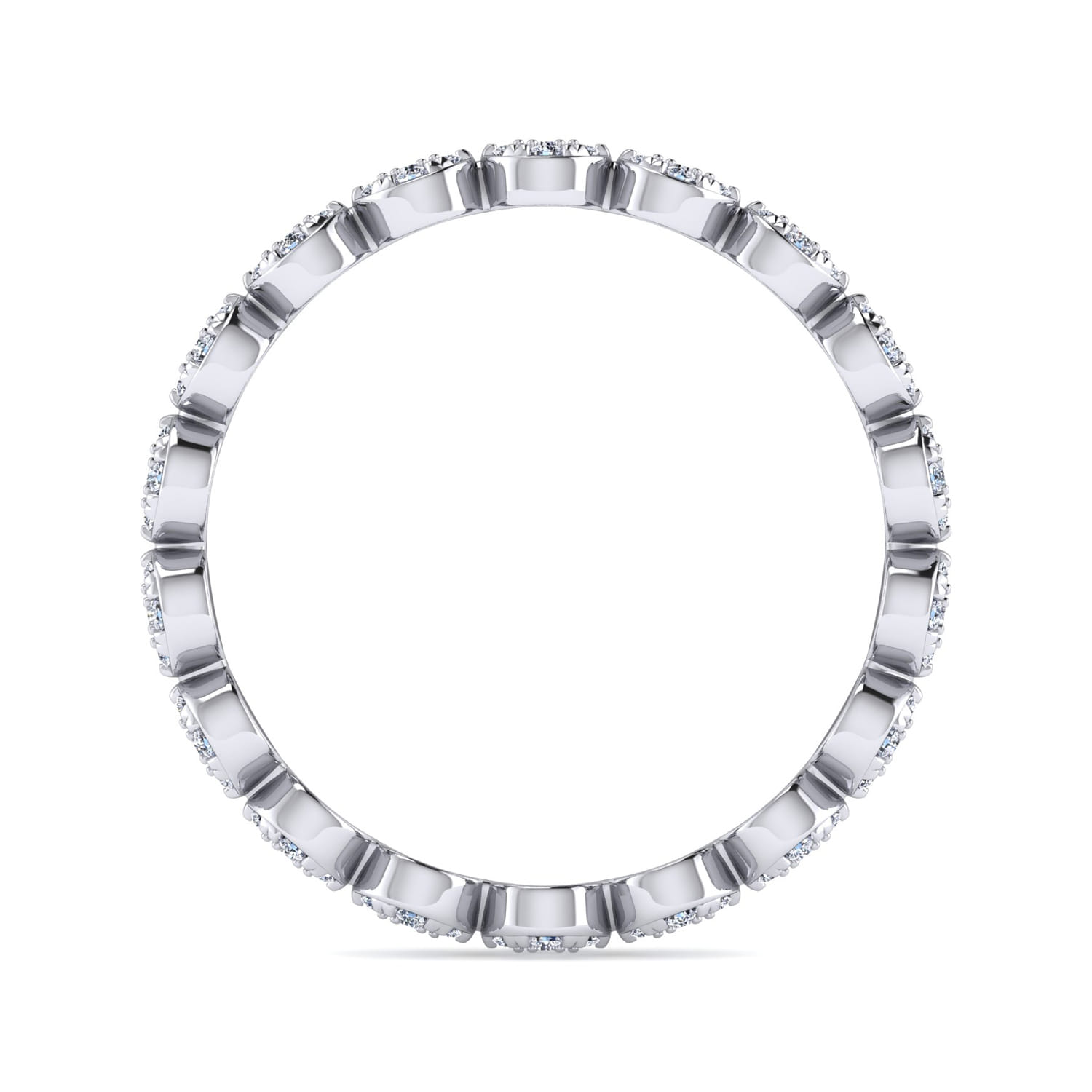 Eternity Band Wedding Ring in 14k White Gold with Round Natural Diamond at Gabriel & Co. - Shot 2