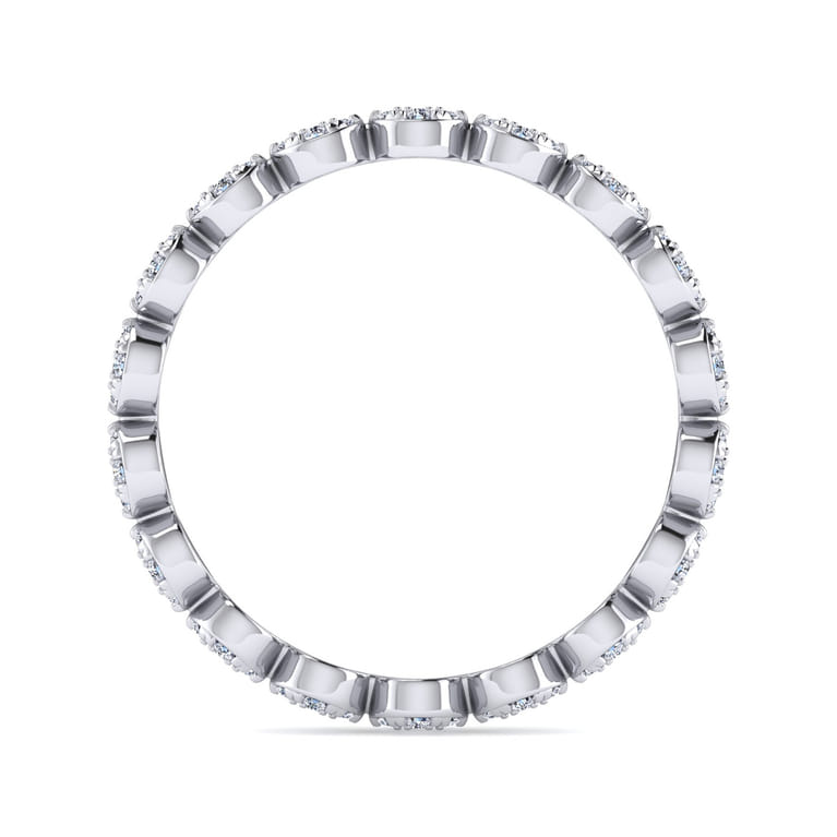 Eternity Band Wedding Ring in 14k White Gold with Round Natural Diamond at Gabriel & Co. - Shot 2