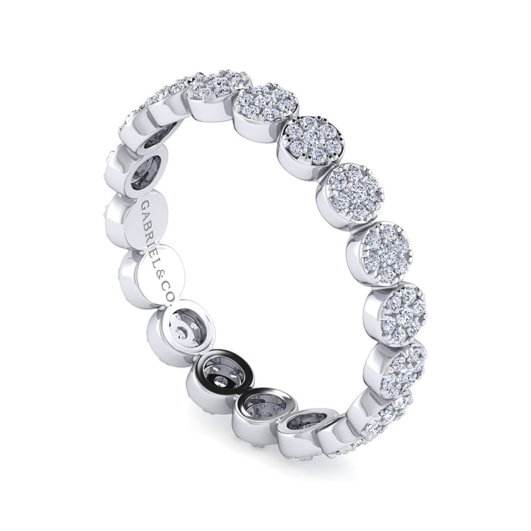 Eternity Band Wedding Ring in 14k White Gold with Round Natural Diamond at Gabriel & Co. - Shot 3