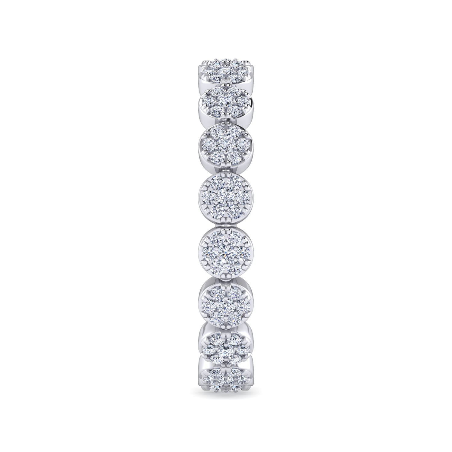 Eternity Band Wedding Ring in 14k White Gold with Round Natural Diamond at Gabriel & Co. - Shot 4