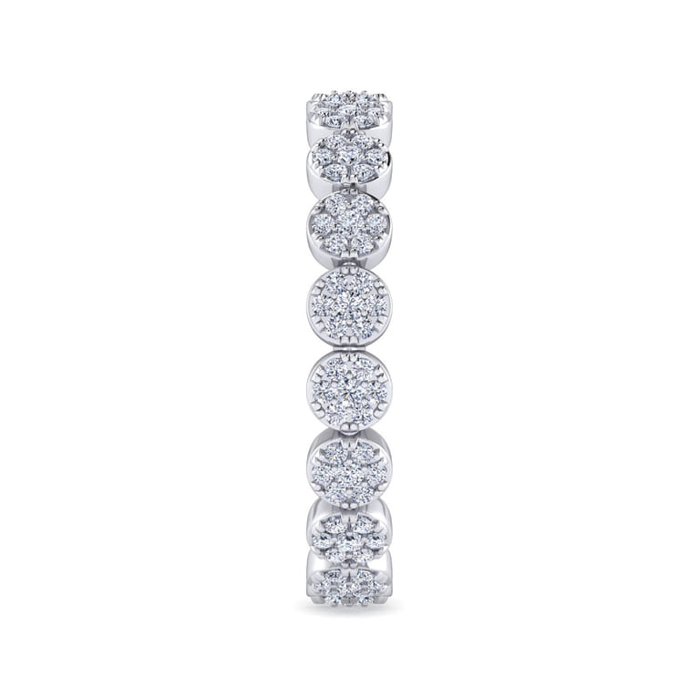Eternity Band Wedding Ring in 14k White Gold with Round Natural Diamond at Gabriel & Co. - Shot 4
