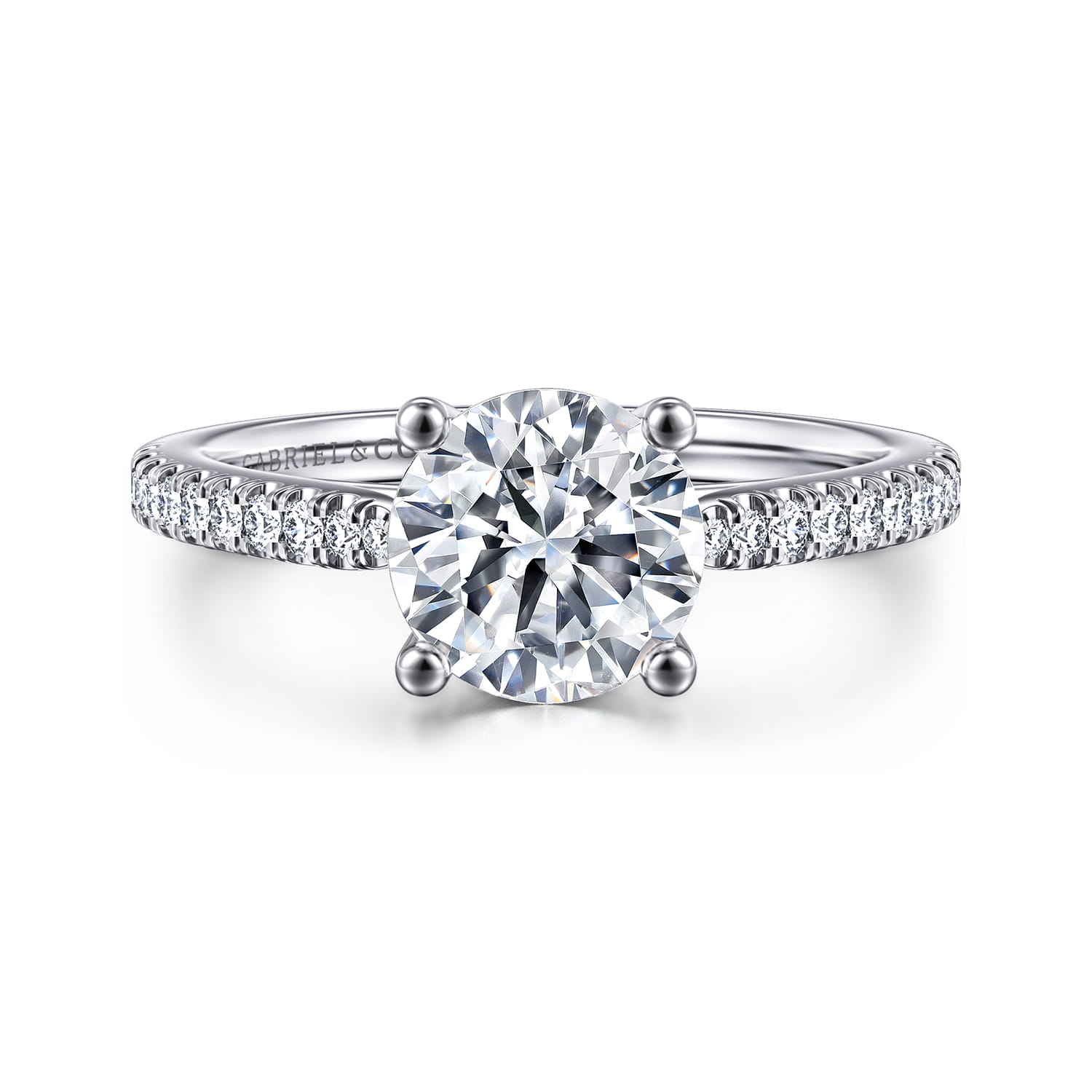 Amabel - 14K White Gold Round Diamond Engagement Ring