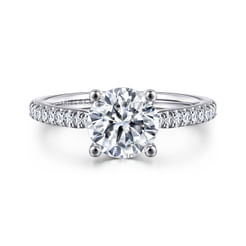 14K White Gold Round Diamond Engagement Ring