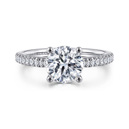 Amabel - 14K White Gold Round Diamond Engagement Ring