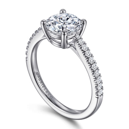 Amabel - 14K White Gold Round Diamond Engagement Ring