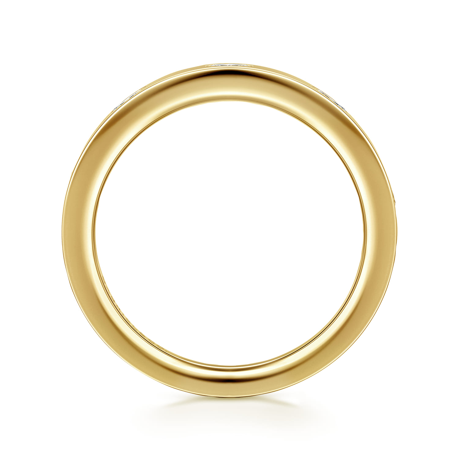 Amah - 14K Yellow Gold 5 Stone Burnish Set Marquise Diamond Cigar Band